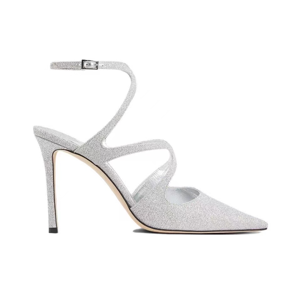 Jimmy Choo 8.5CM Slim Heel Strap Tip  Slide Sandal - Image 1