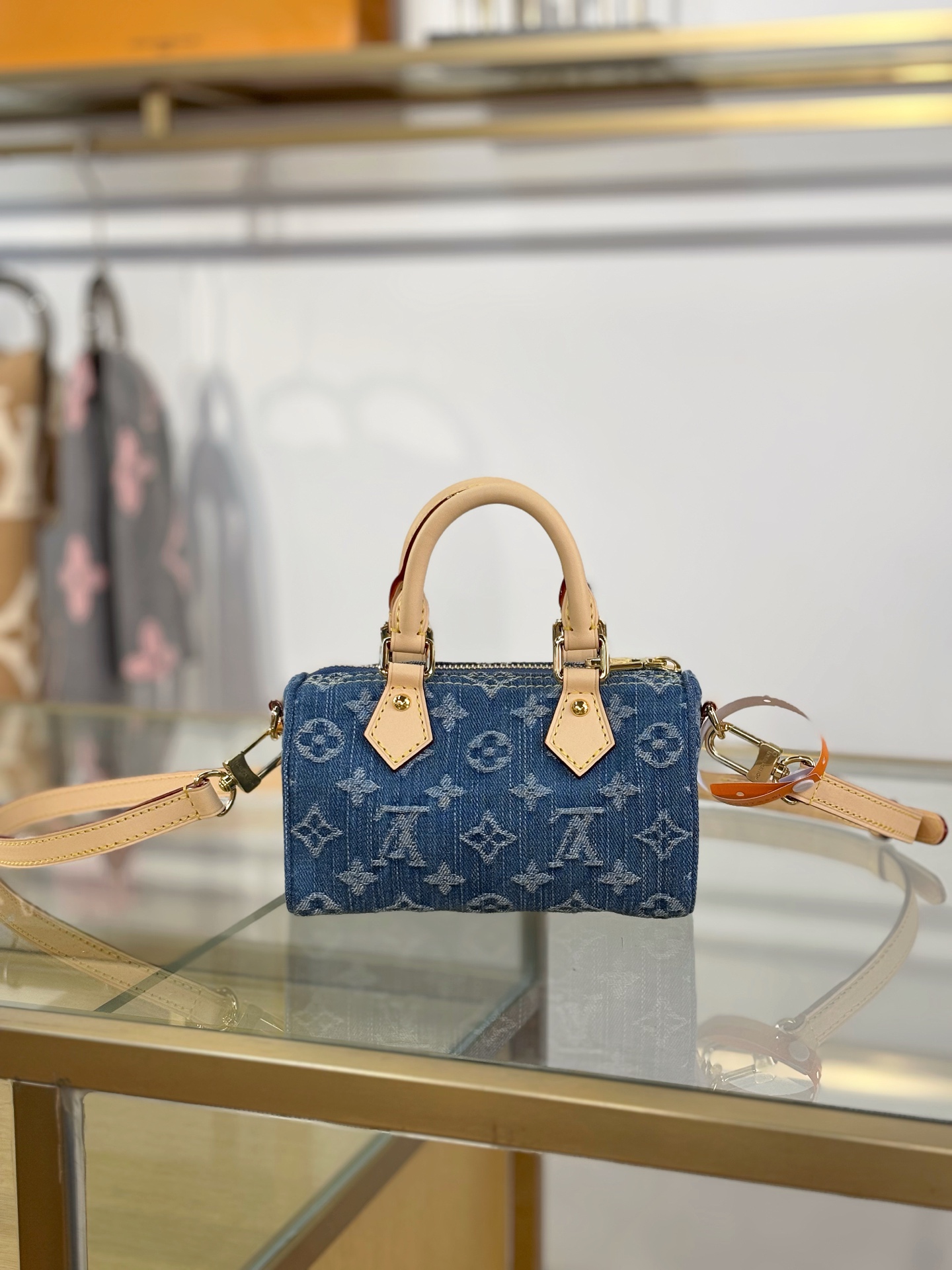 LV Nano Speedy Monogram Denim Bag - Image 1