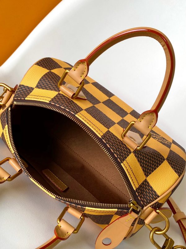LV Damier Pop Speedy Bandoulière 25 Bag Jaune Mat