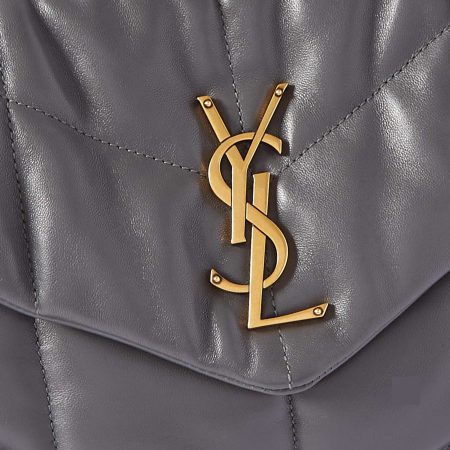 SAINT LAURENT Loulou Puffer small quilted leather shoulder bag grey - Image 2