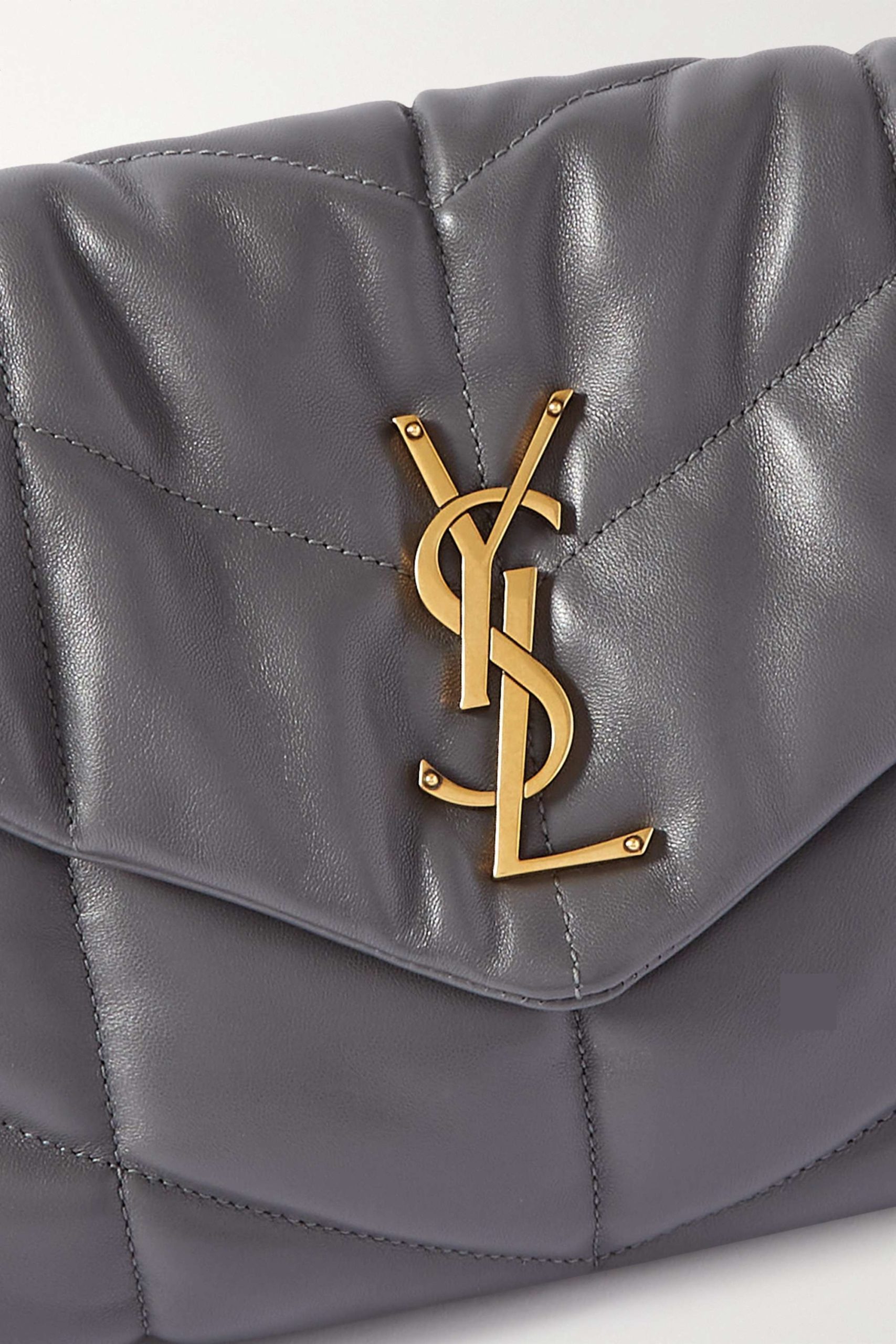 SAINT LAURENT Loulou Puffer small quilted leather shoulder bag grey - Image 2