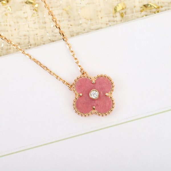 Van Cleef&Arpels VCA alhambra Natural rhodonite Necklace