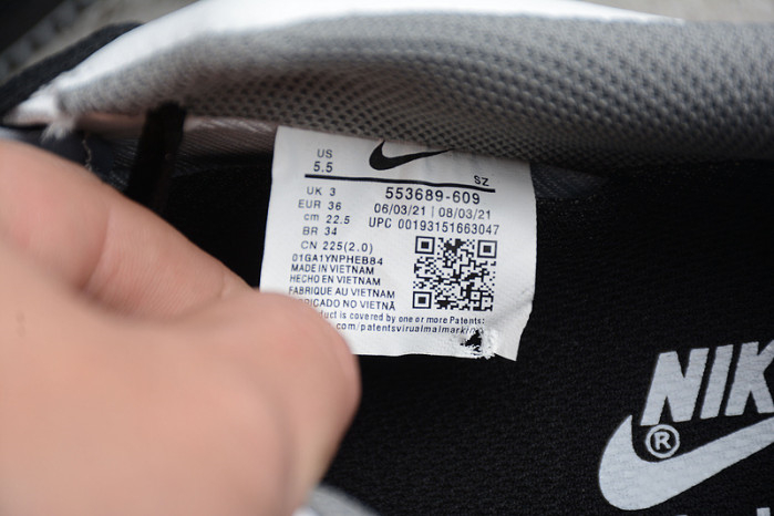 Nike Air Force 1 Low White Dark Grey Black Shoes 553689-609 - Image 14
