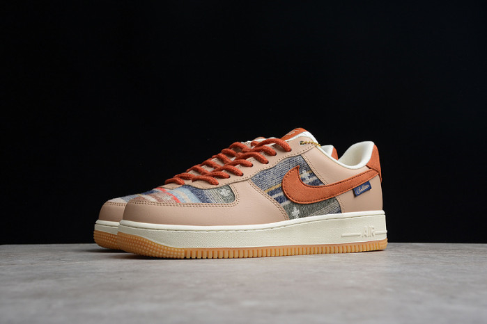 Nike Air Force 1 07 ESS White Brown Metallic Gold CW2288-686 - Image 5