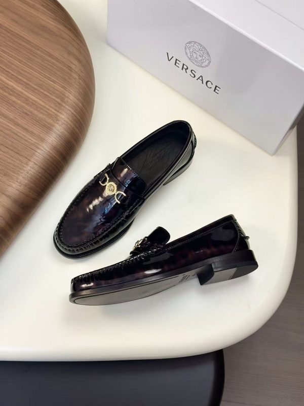Versace Black Leather Medusa 95 Loafers
