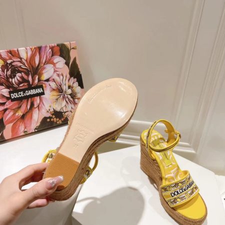 Dolce & Gabbana Hemp Rope Wedge Sandals - Image 5