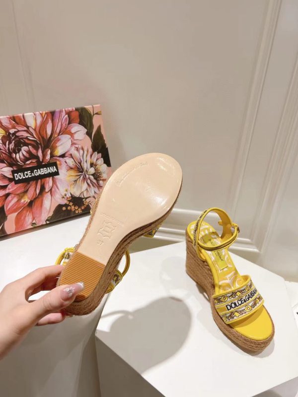 Dolce & Gabbana Hemp Rope Wedge Sandals
