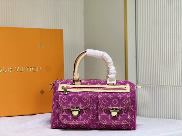 LV Monogram Denim Neo Speedy Fuchsia Bag