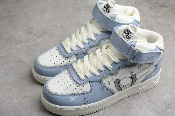Kaws x Nike Air Force 1 07 Mid White Blue Black CW2308-211
