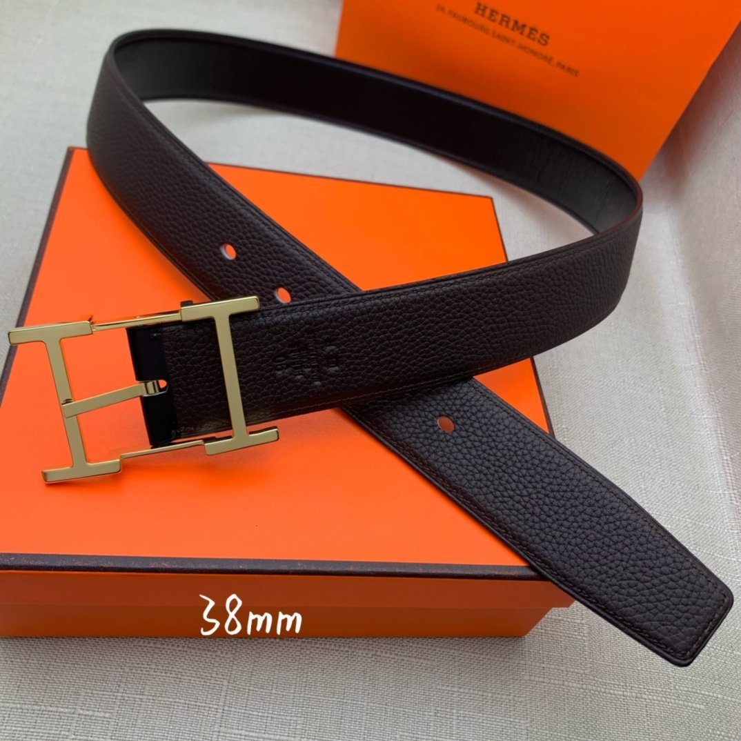 Hermes H Belt Buckle & Reversible Black For Women, Women Belt 380MM - Image 3