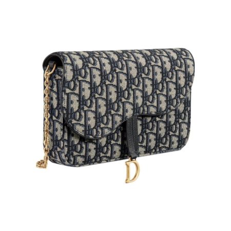 Dior Saddle Pouch Blue Dior Oblique Jacquard S5620CTZQ_M928 - Image 3