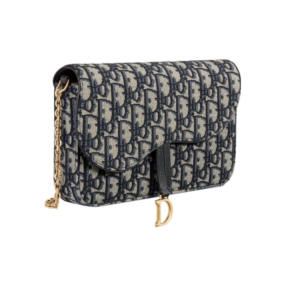 Dior Saddle Pouch Blue Dior Oblique Jacquard S5620CTZQ_M928 - Image 3