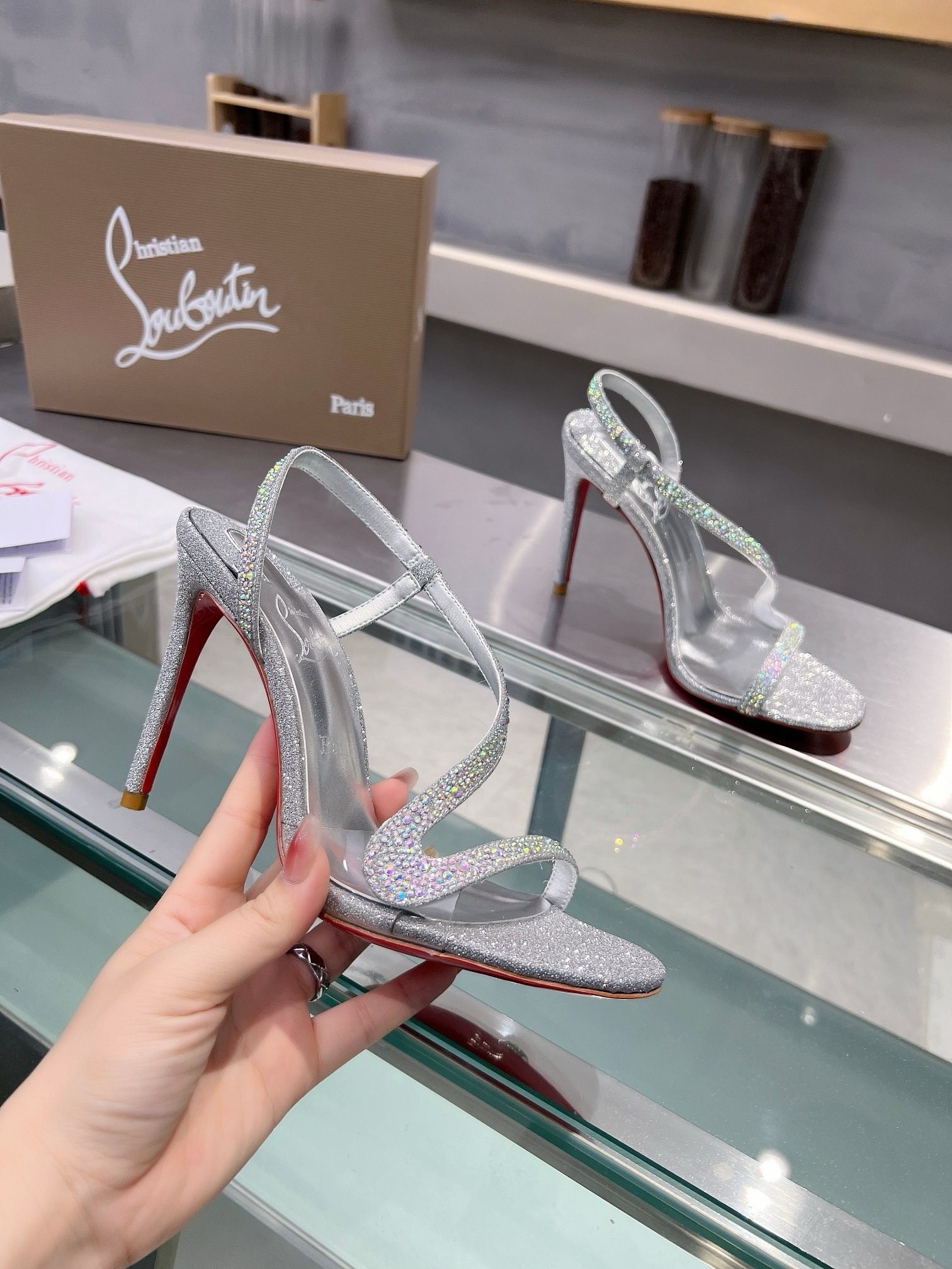 Christian Louboutin 10.5 cm Siver Heels - Image 2