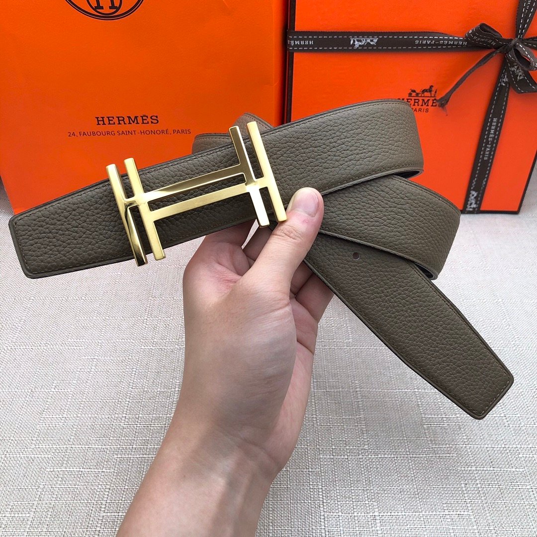 Hermes H Belt Buckle & Reversible Brown For Women, Women Belt 380MM - Image 4