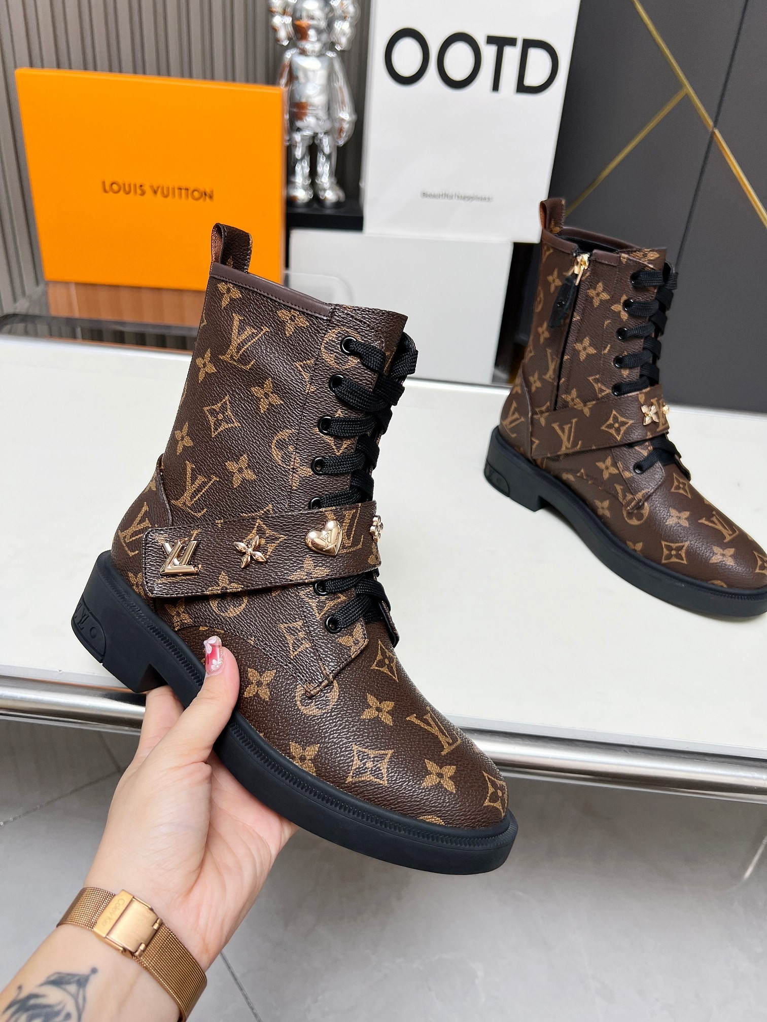 LV Monogram Boots - Image 1