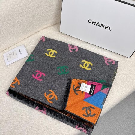 Chanel Cashmere Scarf, Multicolour, Cashmere