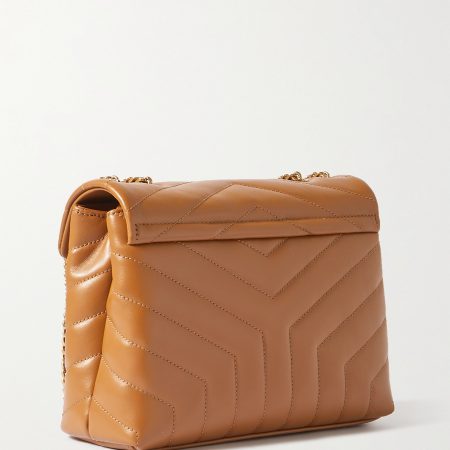 SAINT LAURENT YSL Loulou Small Quilted Leather Shoulder Bag Tan - Image 3
