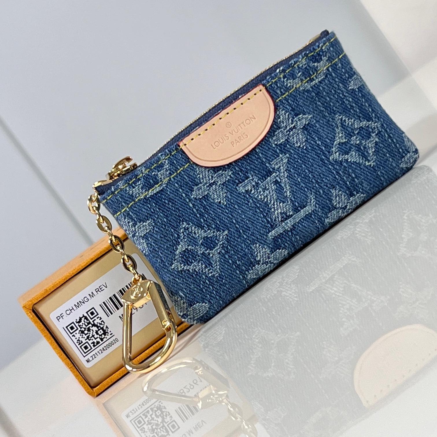 LV Denim Coin Wallet - Image 4