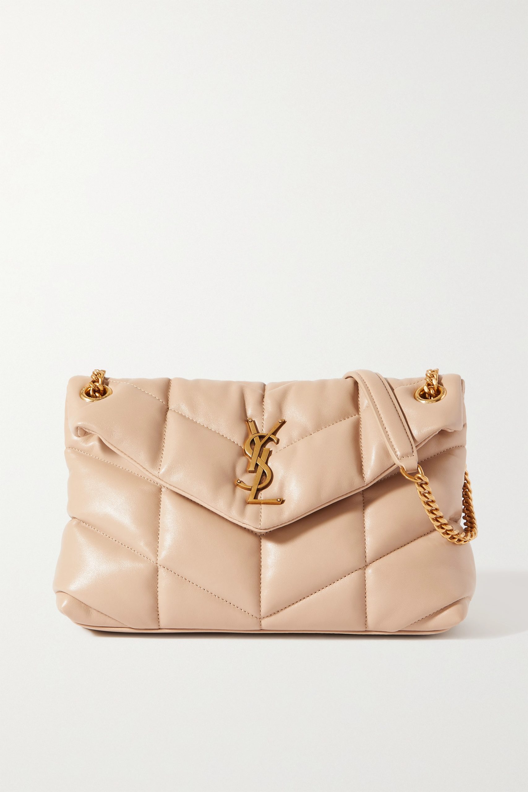 SAINT LAURENT Loulou Puffer small quilted leather shoulder bag beige - Image 1