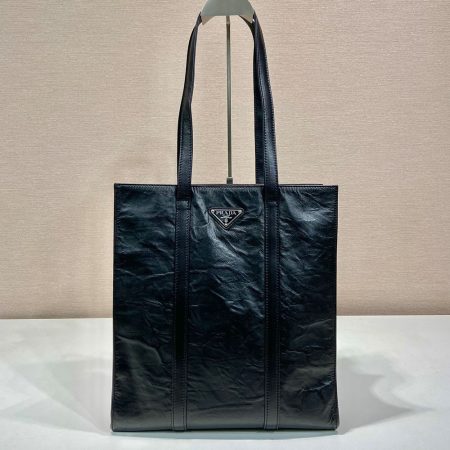 Prada Small Antique Nappa Leather Tote - Image 3