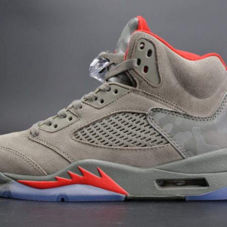 Bape x Air Jordan 5 Trophy RoomCamo university red mens 136027-051 - Image 2