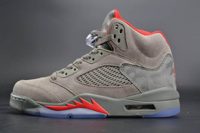 Bape x Air Jordan 5 Trophy RoomCamo university red mens 136027-051 - Image 2