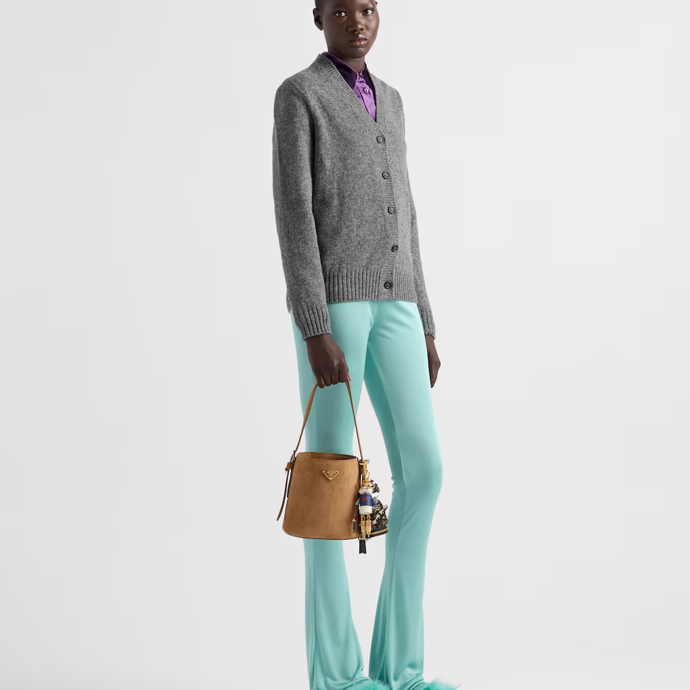 Prada Suede Mini Bucket Bag - Image 2