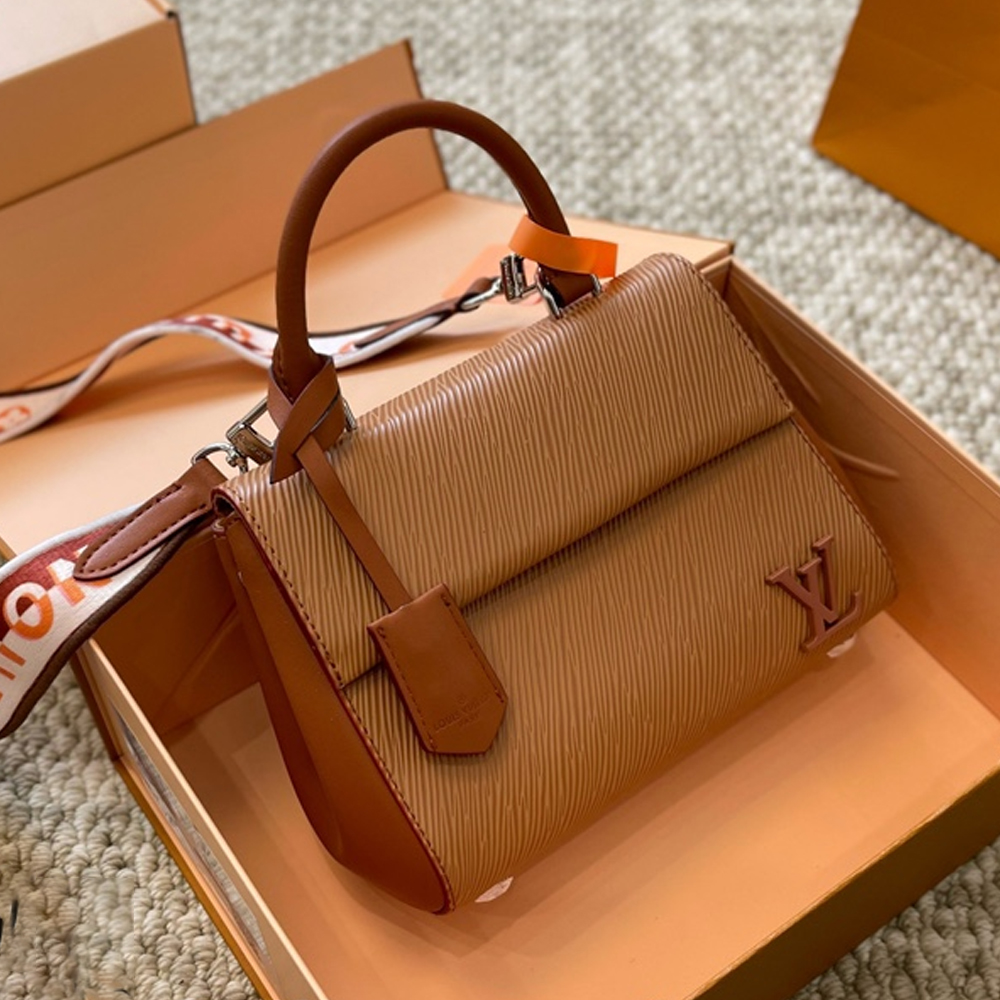 LV  Cluny Grained Leather Shoulder Handbag - Image 8