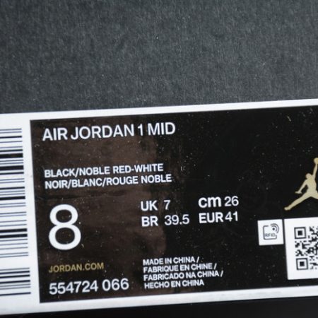 Air Jordan 1 MID bred toe 554724-066 - Image 8