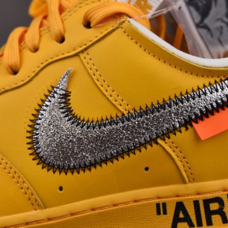 NIKE AIR FORCE 1 LOW OFF-WHITE UNIVERSITY GOLD METALLIC SILVER DD1876-700 - Image 12
