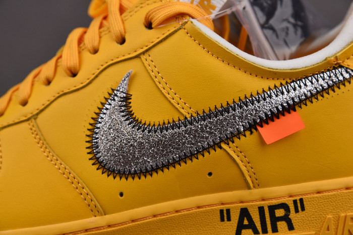 NIKE AIR FORCE 1 LOW OFF-WHITE UNIVERSITY GOLD METALLIC SILVER DD1876-700 - Image 12