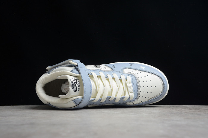 Kaws x Nike Air Force 1 07 Mid White Blue Black CW2308-211 - Image 4