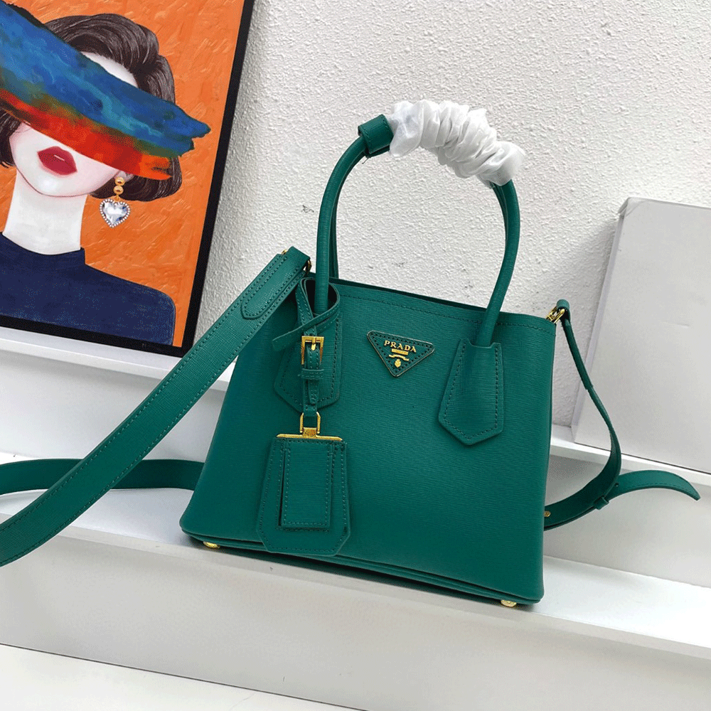 Prada Double Saffiano Leather Mini Handbag - Image 3
