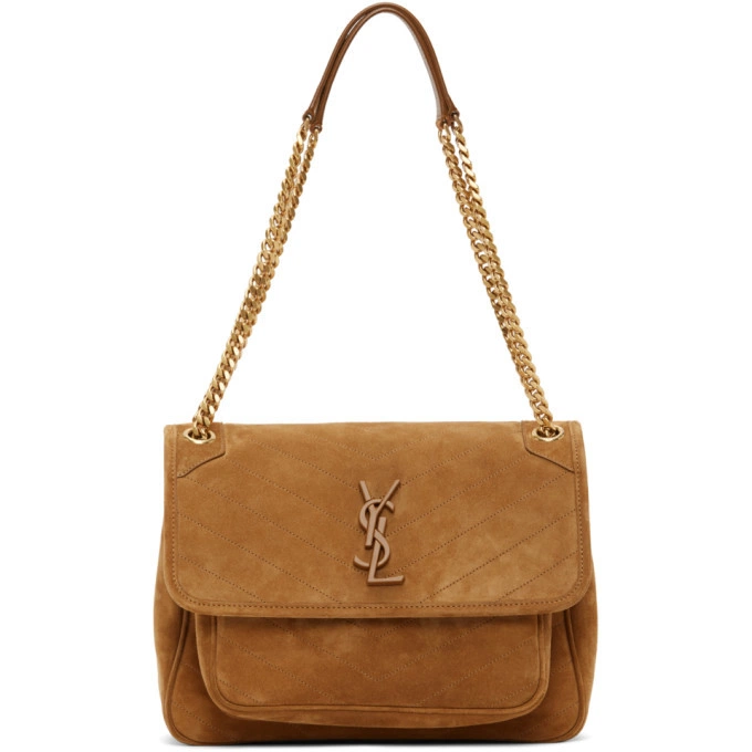 Saint Laurent ySl Tan Suede Medium Niki Shoulder Bag - Image 1