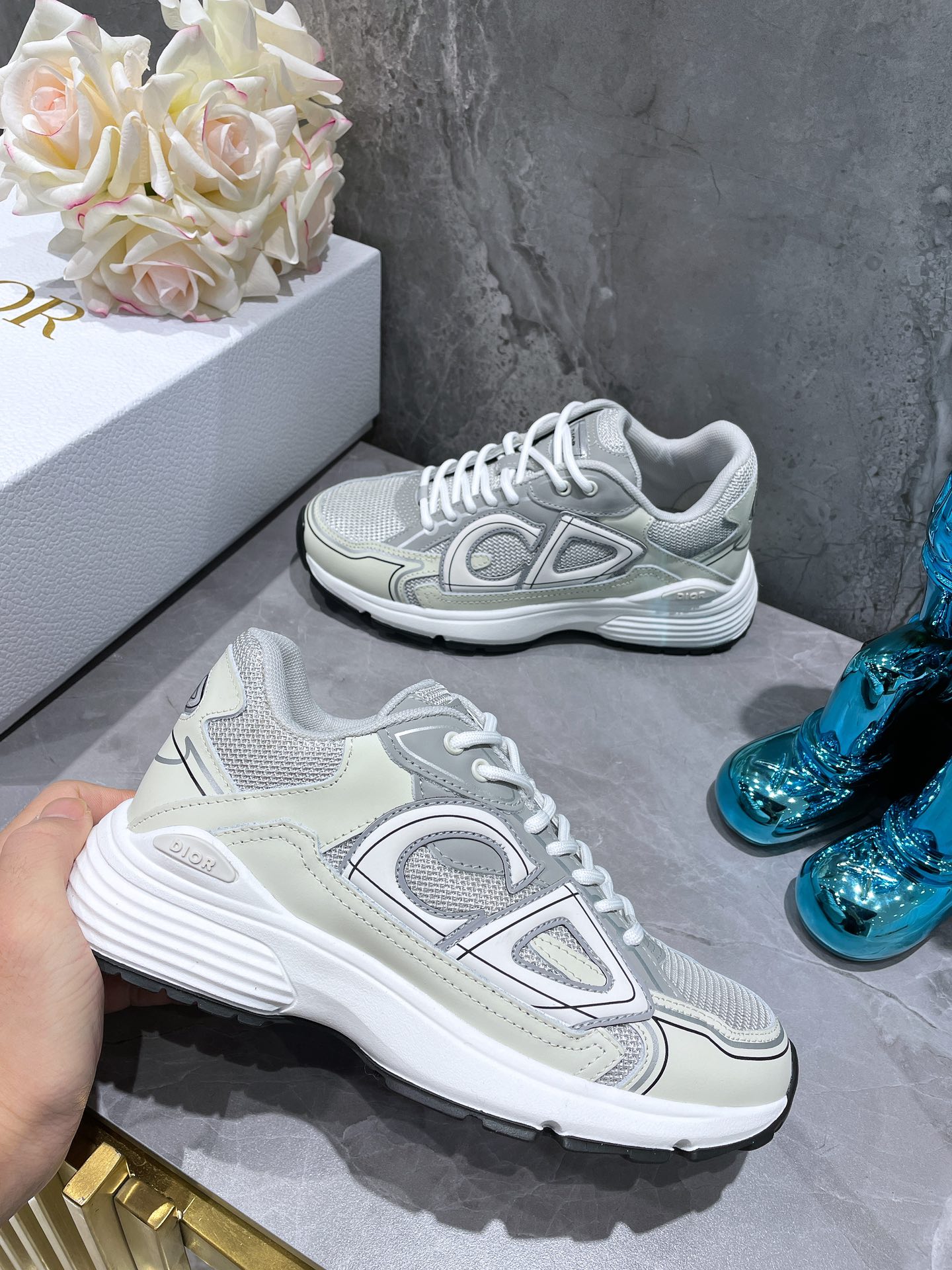Dior B30 Dad Sneakers Gray (AA Normal Quality Version) - Image 6