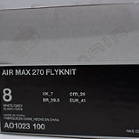 NIKE AIR MAX 270 FLYKNIT WHITE/BLACK AO1023-100 - Image 9