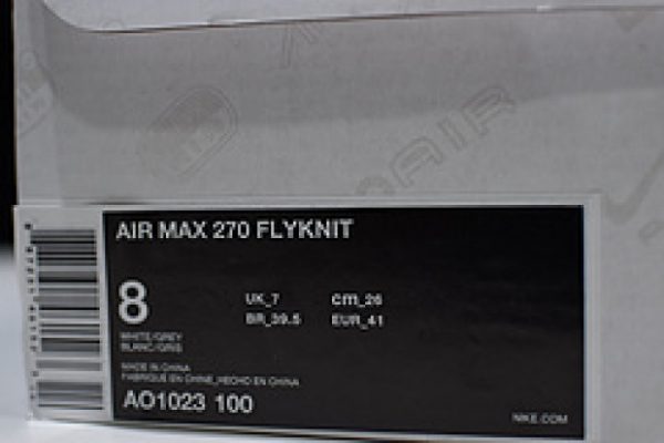 NIKE AIR MAX 270 FLYKNIT WHITE/BLACK AO1023-100