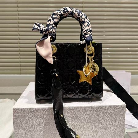 Dior Small Lady Bag - Lacquered Calfskin - Image 4