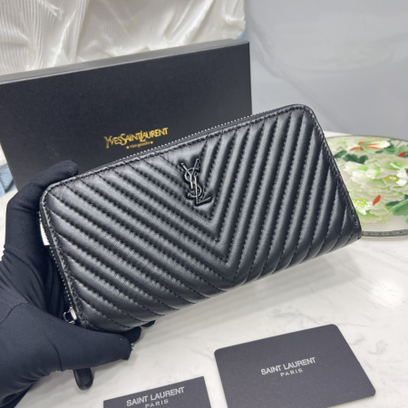 Saint Laurent YSL Caivar  Zipper Long Wallet - Image 2