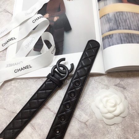 Chanel Belt Quilted With Double C Buckle Black With Black Hardware Women Belt 30MM - Image 2