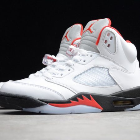 Air Jordan 5 Fire Red 2020 Silver Tongue DA1911-102 - Image 12