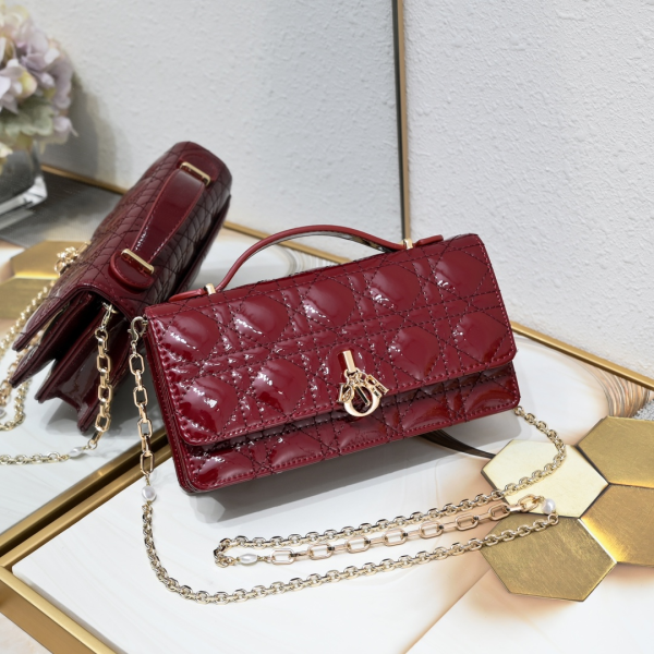 DIOR Miss Dior Lacquer Leather Shoulder Bag