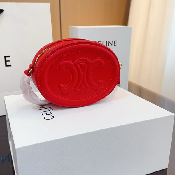 Celine Cuir Triomphe Oval Leather Shoulder Bag Crossbody Bag