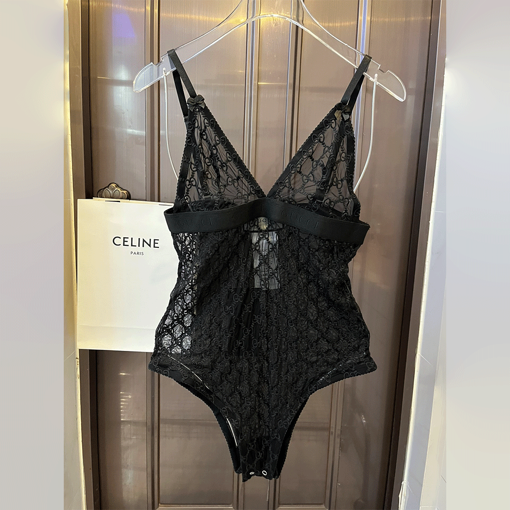 Chanel Lace Cutout One-piece Swimsuit Swimwear - Image 1