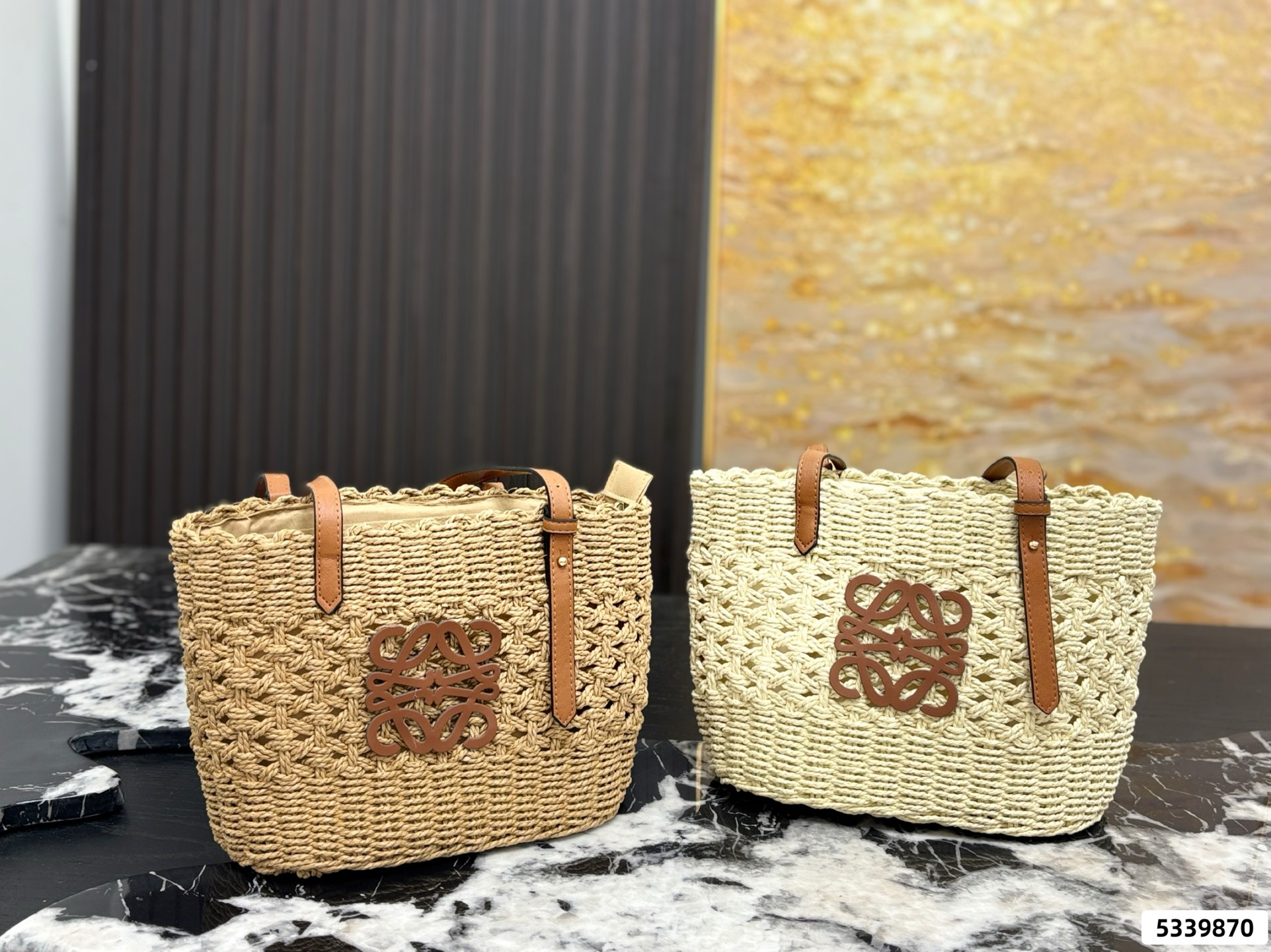 Loewe Anagram Basket Woven Shopping Bag - Image 1