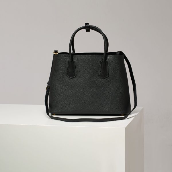 Prada Saffiano LeatherDouble Handle Medium Tote Bag