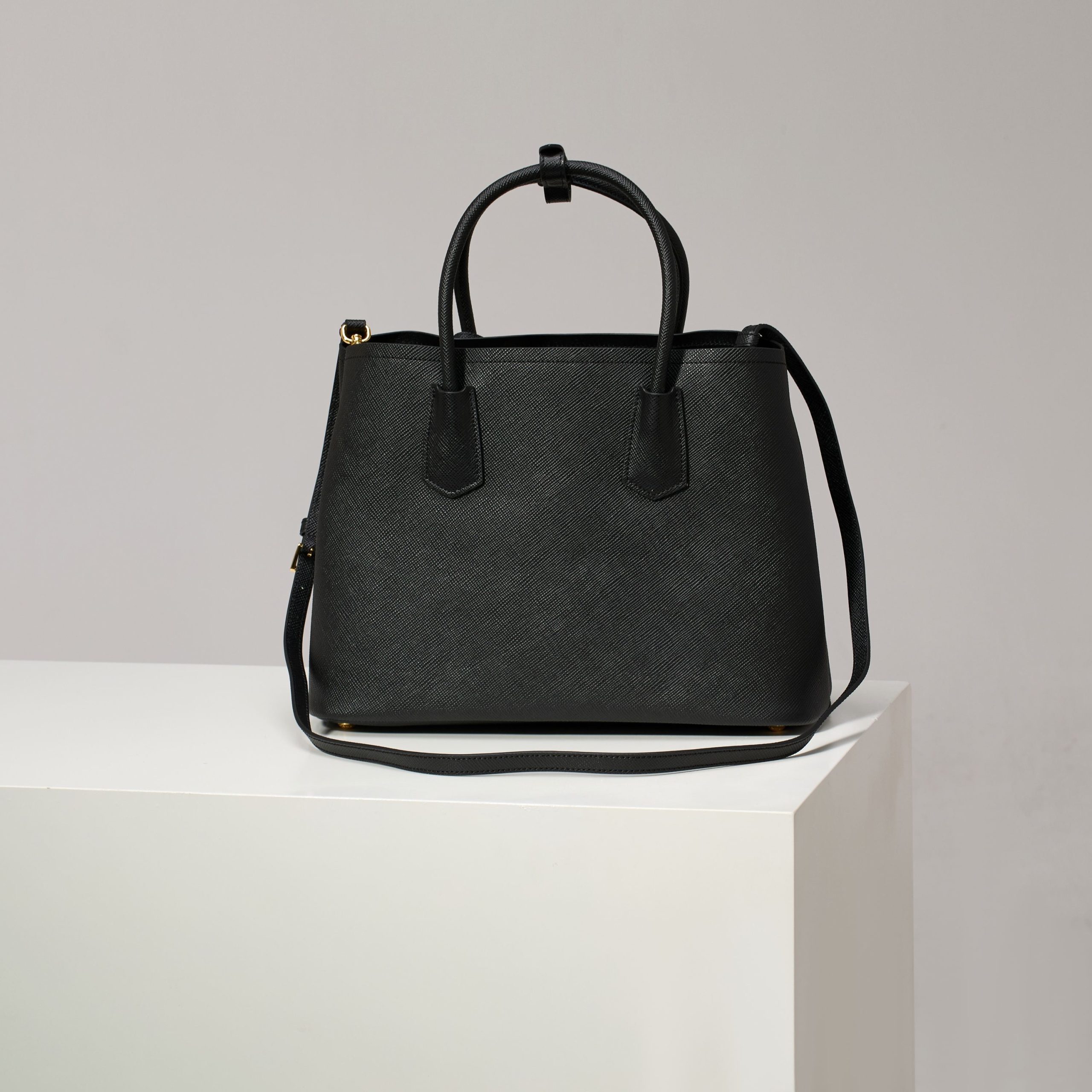 Prada Saffiano LeatherDouble Handle Medium Tote Bag - Image 2