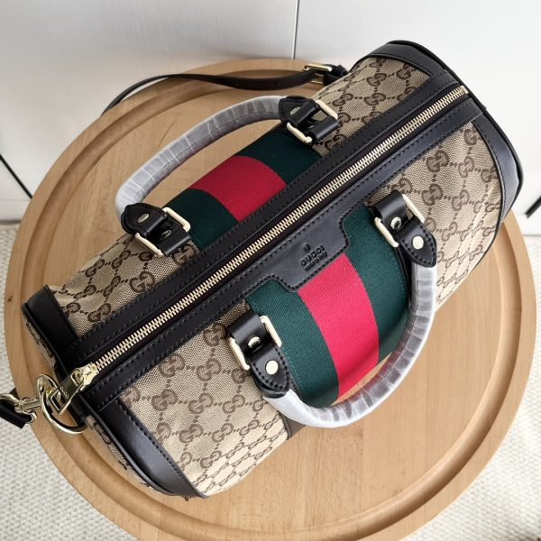 Gucci Canvas Boston Tote Bag
