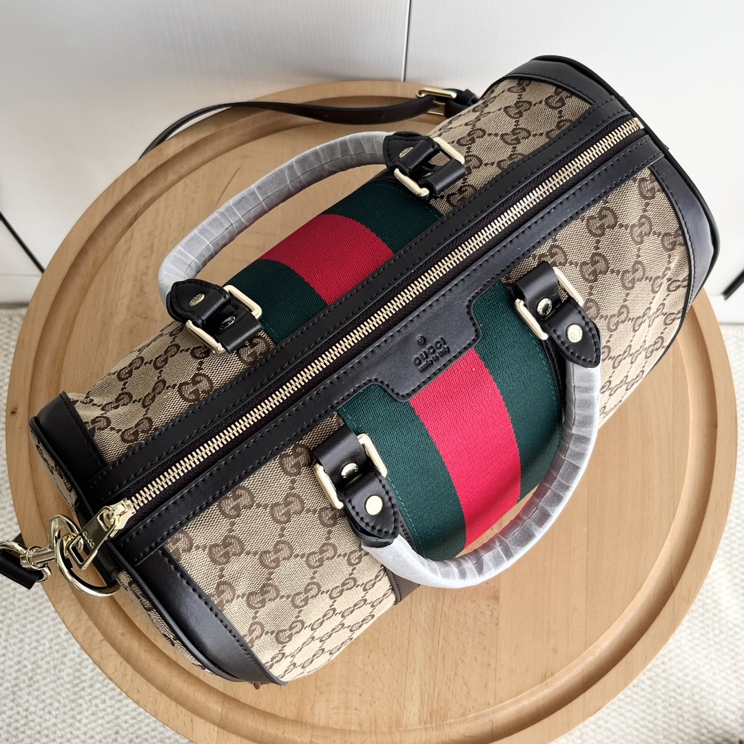Gucci Canvas Boston Tote Bag - Image 8
