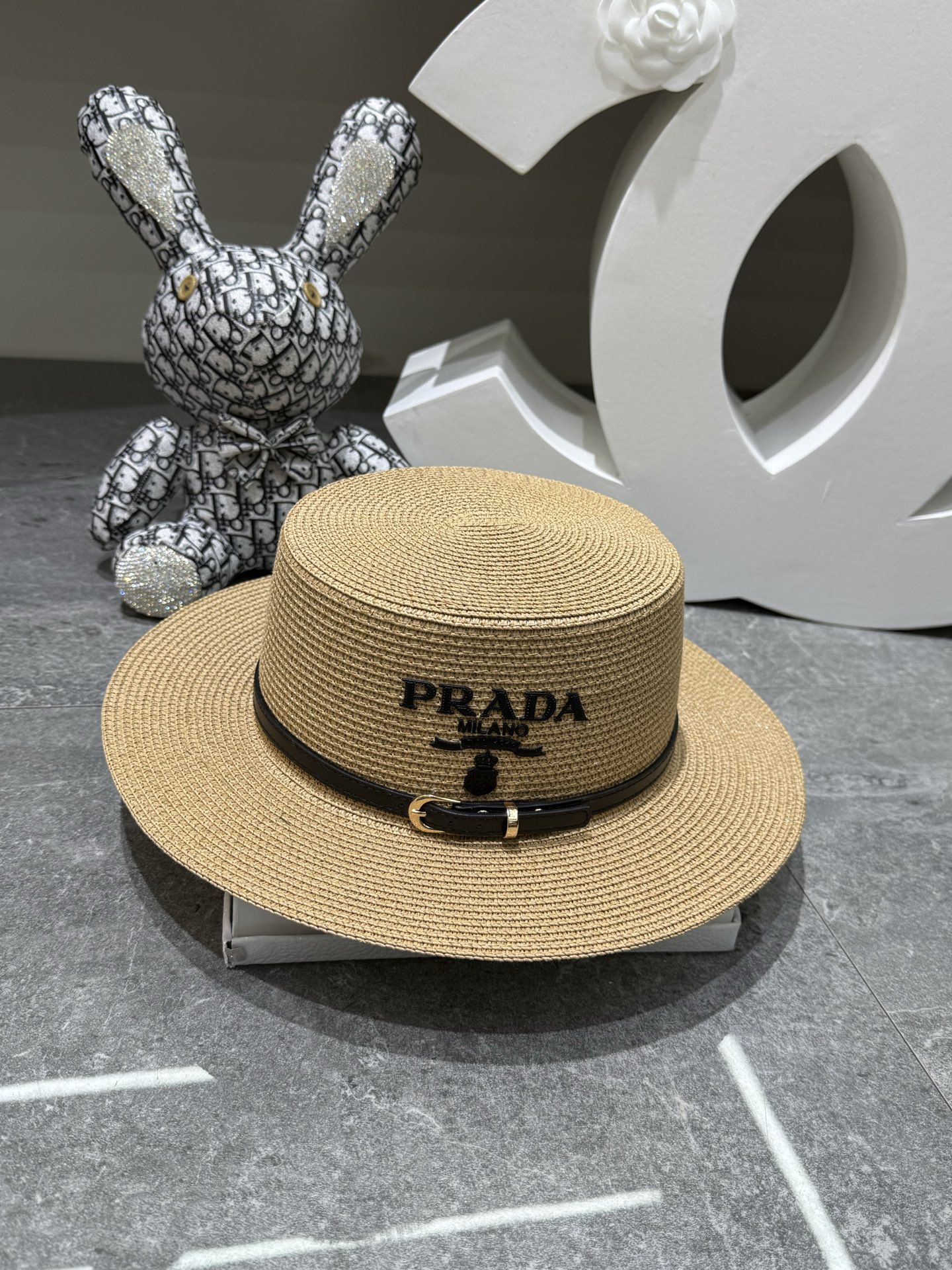 Prada Flat-Brimmed Straw Hat - Image 6